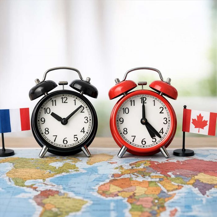 Décalage horaire France-Canada : heures, villes et astuces