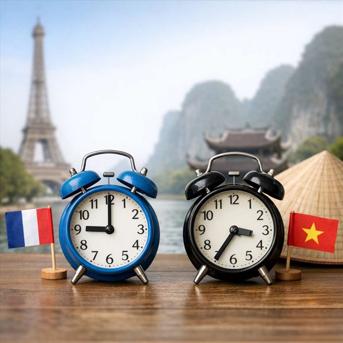 Quel est le décalage horaire entre la France et le Vietnam ?