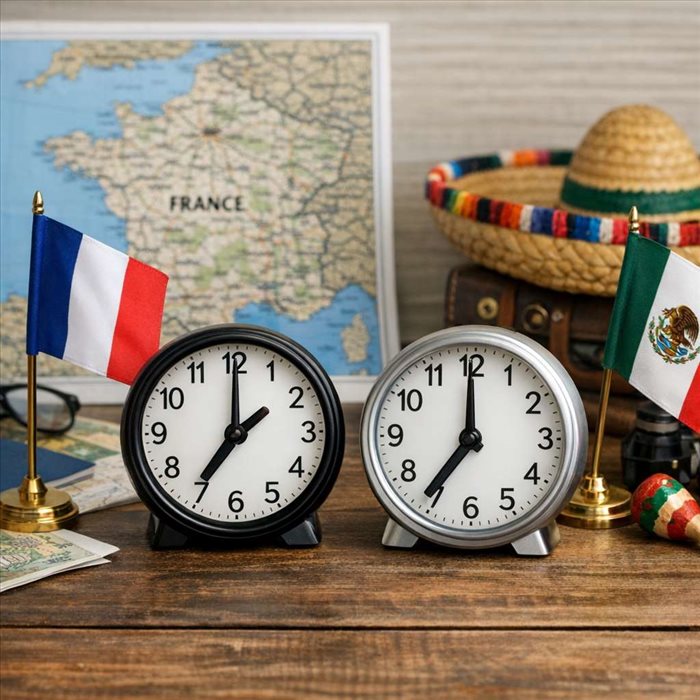 Décalage horaire France-Mexique : heures selon la destination